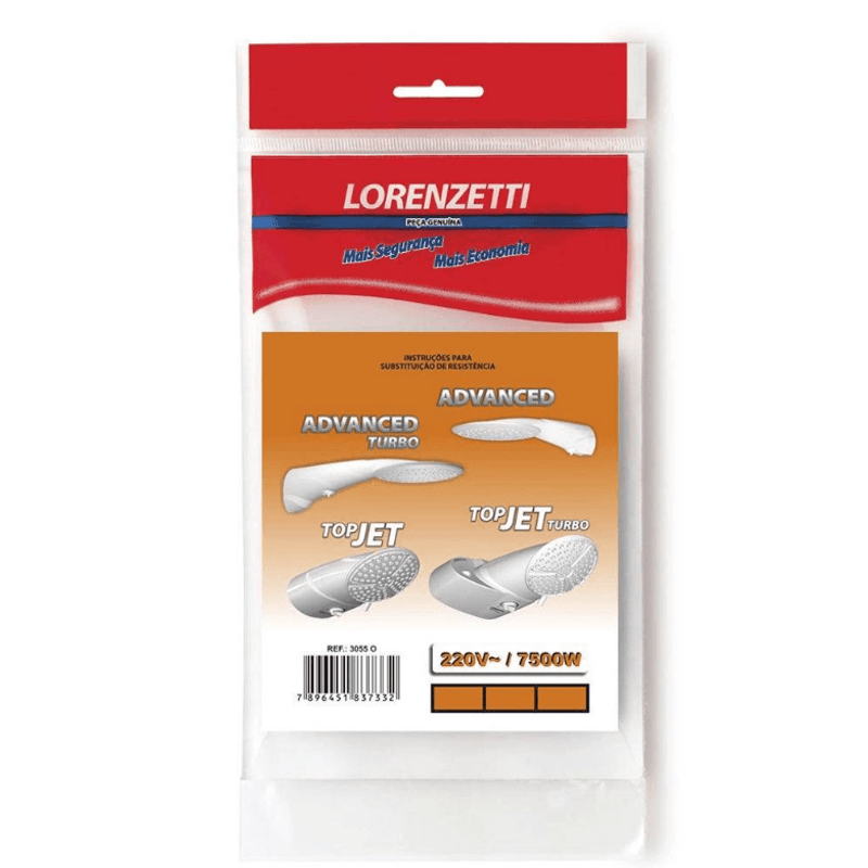 Resistência Ducha Top Jet e Advanced - Lorenzetti  - 220v/ 7500w